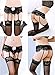 Adulove Garter Belt, Women's 4-Pack Suspender Belt Set with Straps and Clips for Stockings