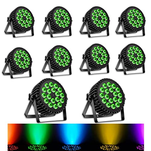 DELIBANG LED Par Scheinwerfer 200W 18 LED Bühnenlicht Strahler Discolicht Partylicht,8CH Par LED RGBW DMX Strobe Sound Aktiv Modus Beleuchtung DJ Lich
