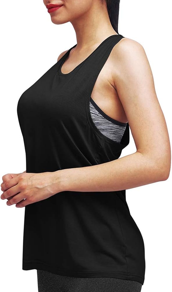 Mippo Workout Tops for Women Yoga Tops Athletic Racerback Tank Tops Gym Clothes at  Women’s Clothing store