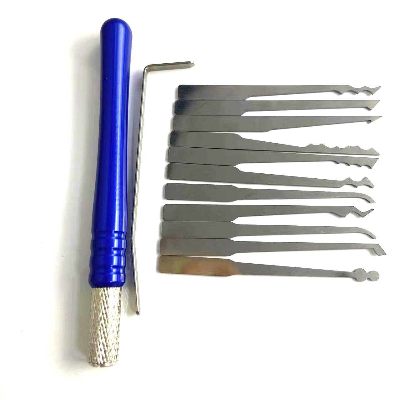 QiDAi New Lock Picking Tools Stainless Steel Pick Hook with Handle, Lockpick Set for Various Locks,Suit for Beginners, Locksmiths, and Family (A(12PCS))