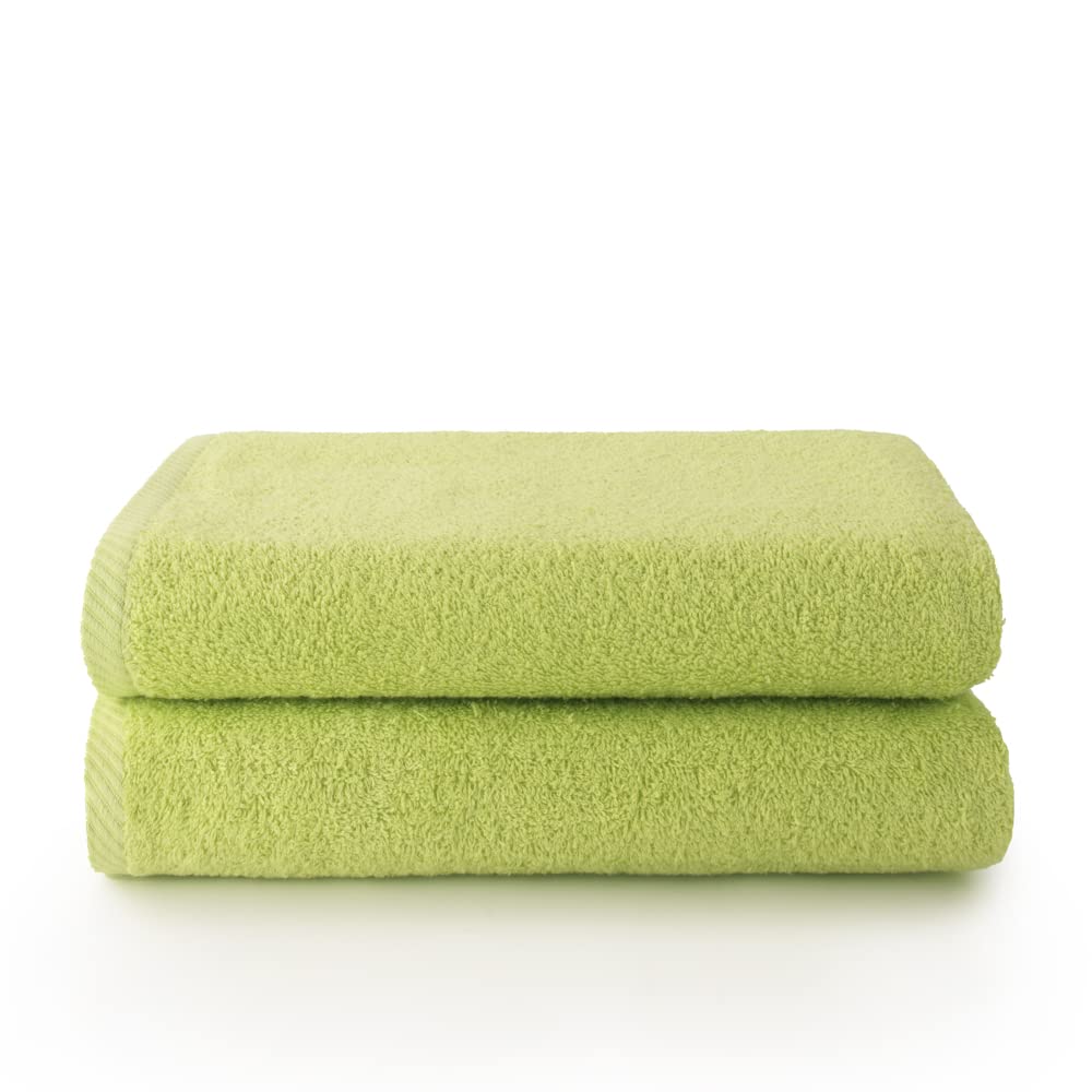 Top Towels - Plus - Large bath towels - Bath towels - 2 shower towels - 70x140 cm - 100% cotton - Lime