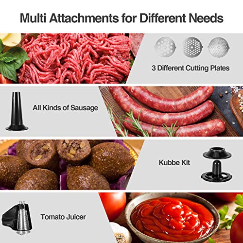 OSTBA Electric Meat Grinder, 5 in 1 Heavy Duty Meat Mincer Sausage