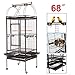 VECELA Bird Cage Play Top Parrot Cage 68 Inch Large Bird Cage with Unique Circular Staircase Birdcage for Parrot Large Pet House Black