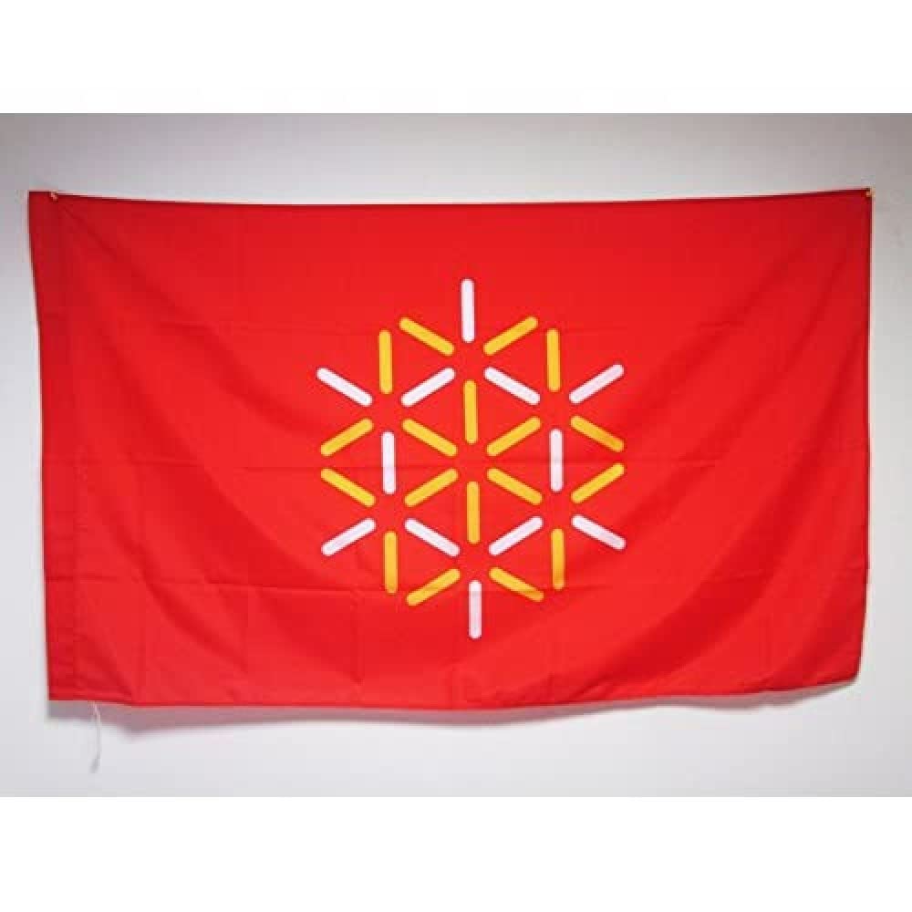AZ FLAG - Languedoc-Roussillon new Flag - 3x5 Ft - French region of Languedoc-Roussillon Banner with Sleeve - 100% Polyester - Fade Resistant - Vivid Colors - 3' x 5' Feet - 150x90 Cm