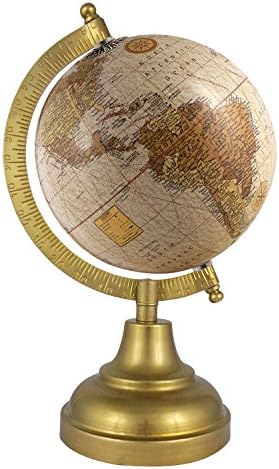 Antique Political Map Beige Globe Decor Handmade Desktop Rotating Globes Geography World Decorative Earth 5 Inches Diameter