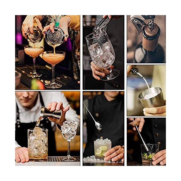750/600 / 450ml Cocktail Shaker Set Bartender Kit Stand, Professionelle Edelstahl Martini Drink Shaker Home Bar… – Bild 5