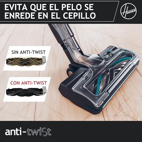 Aspiradora Escoba sin Cable Ligera HF2, con 500 PowerTime, Que compacta el Polvo para Extender la Potencia de succión, Boquilla multisuperficie con Cepillo antienredos con Luces LED, HF2Z10H