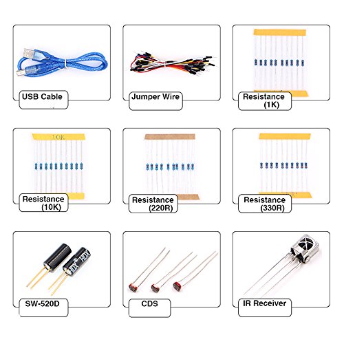 Sunhokey UNO R3 Starter Kit Upgraded Version with Tutorial for Arduino