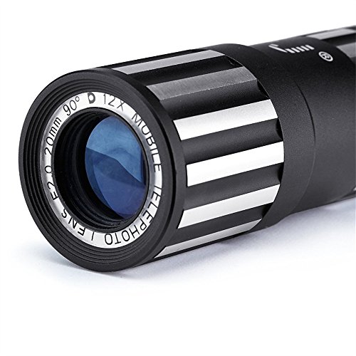 iPhone 6S Plus Lens, iPhone 6 Plus Lens, MPJ Camera Lens Kit for iPhone 6 PLUS 6S PLUS Including One 12x Zoom Aluminum Manual Focus Telescopic Optical Lens (Black)(Not For iPhone 6, 6S)