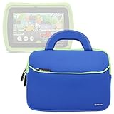 Evecase Leapfrog Epic/LeapPad Platinum/LeapPad Ultra XDI 7 inch Kids Tablet Ultra Portable Travel Carrying Neoprene Sleeve Case Bag with Handle & Accessory Pocket - Blue