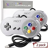 New SNES Super Nintendo Controller, iNNEXT Retro USB Super Classic Controller for PC / Mac (Multicolored Keys) (Pack of 2)