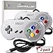 2 Pack New SNES Super Controller, iNNEXT Retro USB Super Classic Controller for PC Mac Linux Raspberry Pi 3 Sega Genesis Higan (Multicolored Keys) primary