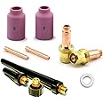 WeldingCity TIG Welding Torch Accessory Kit for Gas Lens Setup 3/32" Collet-Gas Lens-Ceramic Cup-Gasket-Back Cap in Torch 17, 18 and 26 Miller Lincoln Hobart ESAB Weldcraft (T14)