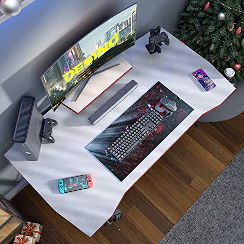 DESINO Gaming Desk 47 inch PC Computer Desk, Home Office Desk Table Gamer Workstation with Cup Holder and Headphone Hook… - Image 3