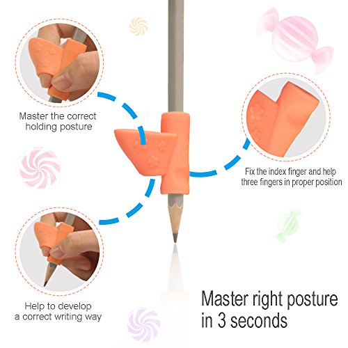 Pencil Grip, Children Pencil Holder Posture Correction Tool Writing Aid Grip for for Kids Student, Kindergarten and old people -6PCS