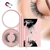 Magnetic Eyelashes, Magnetic Eyeliner With 3D Magnetic False Eyelashes Reusable Fake Eye Lashes