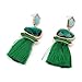 Women's Crystal Tassel Earrings Drop Fashion Earrings Thread Dangle Earrings Soriee Drop Earrings (Green)