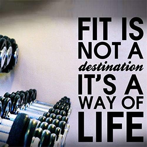 Vinyl Peel and Stick Mural Removable Wall Sticker Decals Exercise Fitness Motivation Letters Pattern for Gym Sport Room Background