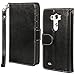 LG G3 Case, LG G3 Flip Case - E LV LG G3 Deluxe PU Leather Folio Wallet Full Body Protection Case Cover for LG G3 with 1 Stylus - Black