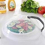 Microwave Plate Spatter Cover Kitchen 10.2-inch,Microwave Splatter Lid with Steam Vents, Dishwasher-Safe & BPA-Free ,Tuscom ,Tuscom (Black)