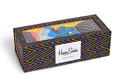 Happy Socks Unisex Gift Box Set of 4 (10-13, Bright Asst)