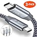 USB C to C Cable 3A(3Pack,3.3ft/6.6ft/10ft),Highwings USB Type-C to USB Type-C Braided Data & Fast Charging Cable Compatible Pad pro,MacBook Pro,Google Pixel XL,Galaxy S10/S9/S8/Note 9-Grey