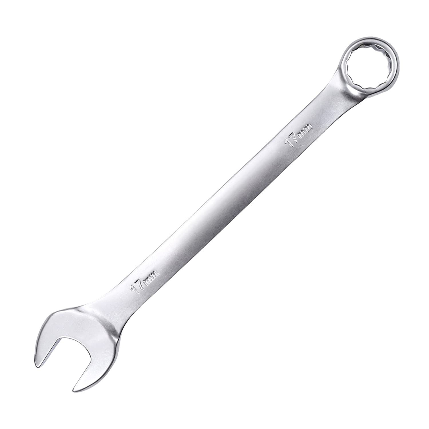Utoolmart 17mm Ratchet Spanner Torx Open End Dual Use Wrench 220mm Total Length CRV Polished Chrome Surface Gear Ring Wrench Repairing Tool for Projects with Tight Spaces 1pcs