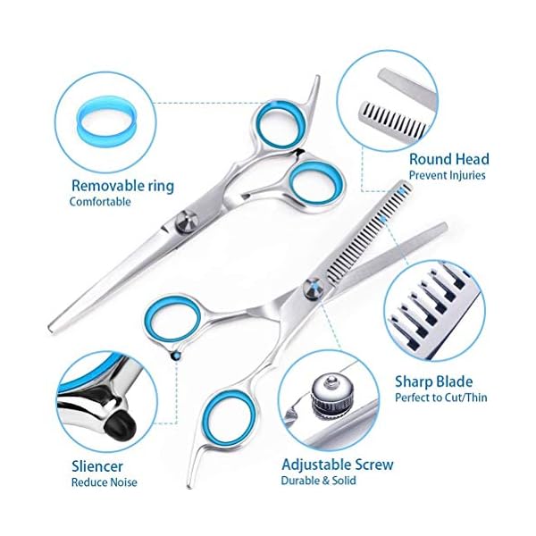 Bubuxy-Hair-Scissors-Hair-Cutting-Shears-Professional-Hair-Cutting-Kits-Thinning-Shears-Hairdressing-Set Bubuxy Hair Scissors, Premium Hairdressing Scissors, Professional Hair Cutting Kits Thinning Shears Hairdressing Set