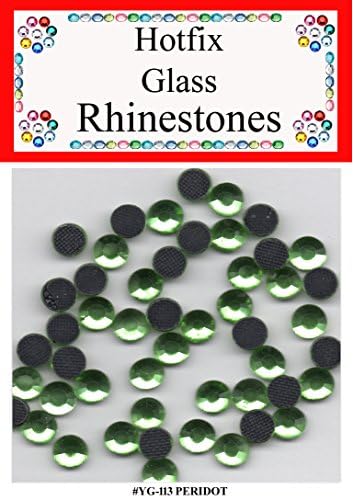 Hotfix Iron On Rhinestones Glass Crystals. Great for Quilting, Sewing, Scrapbooking and General crafts. Color : PERIDOT GREEN; Size : 3MM(SS10); Qty : 70 pcs/pk - VALUE 3 PACK.