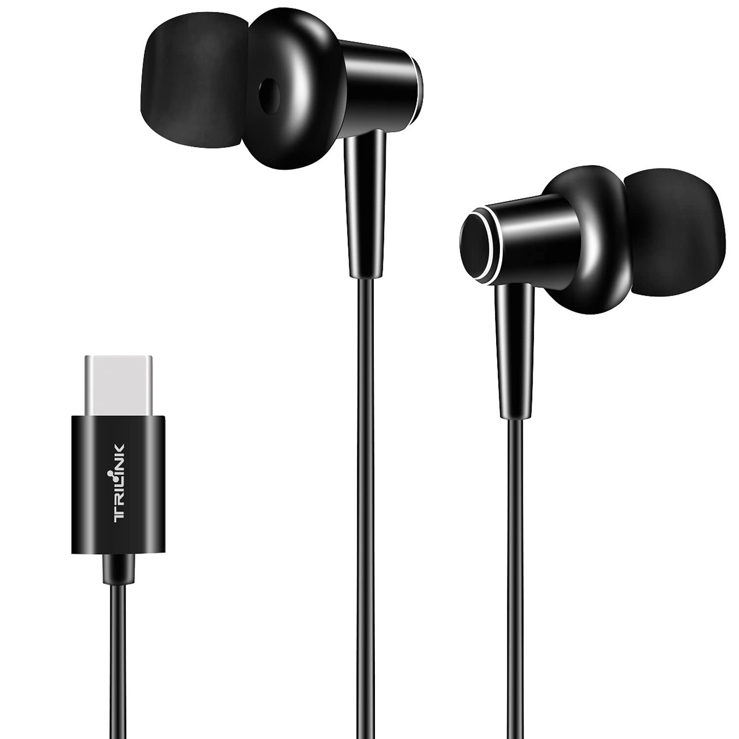 TRILINK USB Type C Earbud Headphones compatible with Xiaomi 10, 10 Pro, mi 9, mi 8, 8 se, CC9 Pro, Mix 4, mix 2, mix2s, Redmi K40/K30/Pro, Note 8t/8/8 Pro/8A, Earphones with Mic and Volume Control