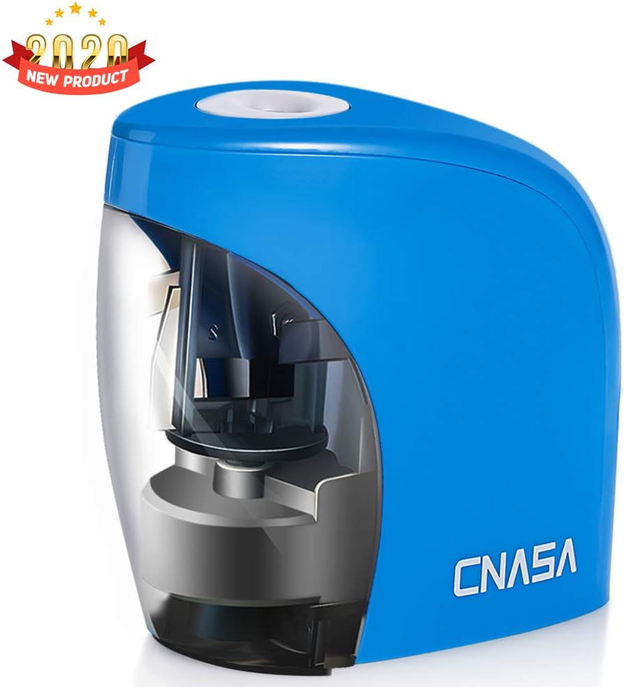 Electric Pencil Sharpener, Automatic Pencil Sharpener for NO. 2/Colored Pencils (6-8mm) with Auto Safe Feature,USB/Battery Operated in Classroom/Office Artist Students (Blue)