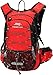 15L Insulated Hydration Backpack Pack with 2L Water Bladder Lightweight Hiking Backpack Bag for Women Men Daypack for Hiking Running Festival Camping Biking (Red)