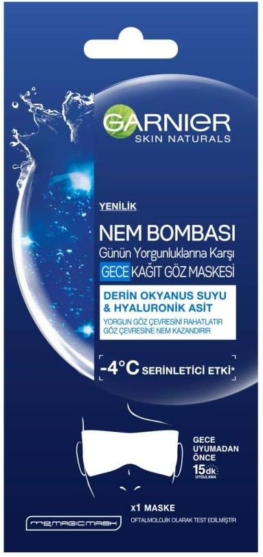 Garnier Moisture Bomb Night-Time Eye Sheet Mask Deep Sea Water and Hyaluronic Acid 6g, red, 6 g (Pack of 1) - Image 4