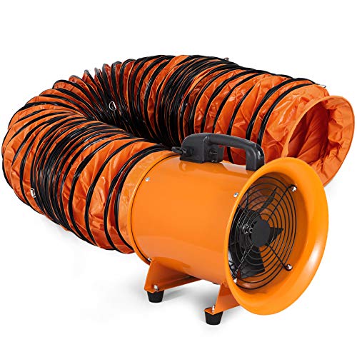 OrangeA Utility Blower Fan 10 inch Portable Ventilator High Velocity Utility Blower Mighty Mini Low Noise with 10M Duct Hose (10 inch Fan with 10M Hose) - Thumbnail 3