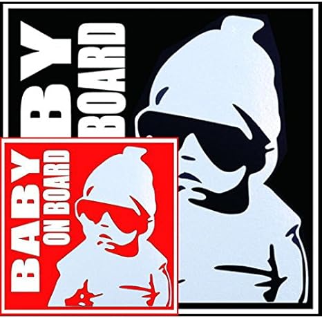Amazon Co Jp 2カラー付 ステッカー シール デカール Baby On Board ちょいワル 赤ちゃん ベビーインカー ステッカー 赤ちゃんが乗ってます セーフティーサイン 車 バイク