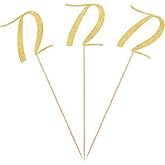 Gold Glitter 72nd Birthday Centerpiece Sticks, 12-Pack Number 72 Table Topper Anniversary Party Decorations