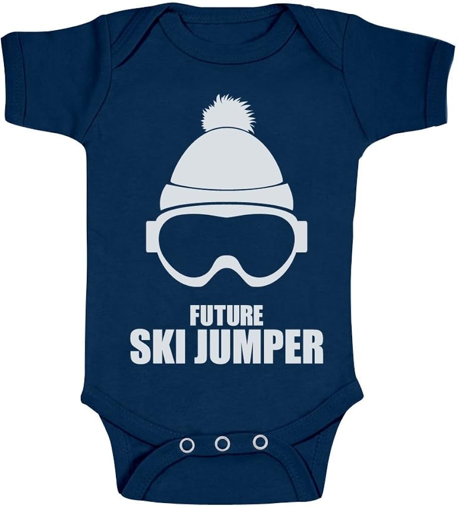 Future Ski Jumper Bodysuit Funny Cute Baby Grow Vest Baby Onesie