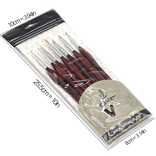 Mitini 7 Pieces Detail Paint Brush Set Miniature Artist Painting Brushes Painting Supplies for Watercolor Acrylic Oil Painting