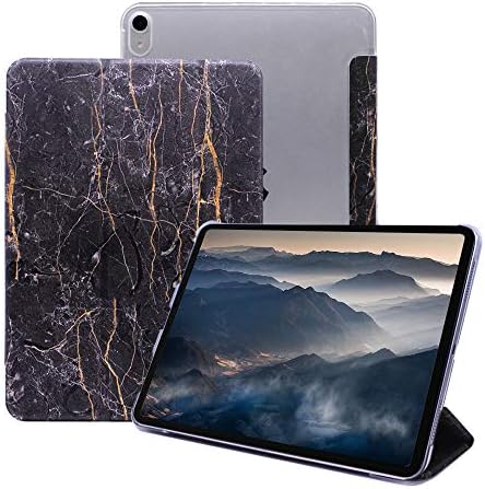 CLARKCAS for iPad Pro 12.9 Case Marble,[Auto Wake/Sleep] Tri-Fold Lightweight Slim Protective Cover for 2018 iPad Pro 12.9 inch 3rd Generation (Latest Model)_ Black