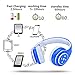 Kids Wireless Headphones,Votones Volume Limiting Adjustable Bluetooth Headphones for Children,Lightweight Fold-able Over Ear Earphone with Microphone (Blue)