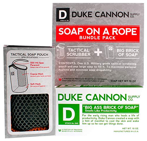 Duke Cannon Soap On A Rope Bundle Pack Tactical Scrubber Big A