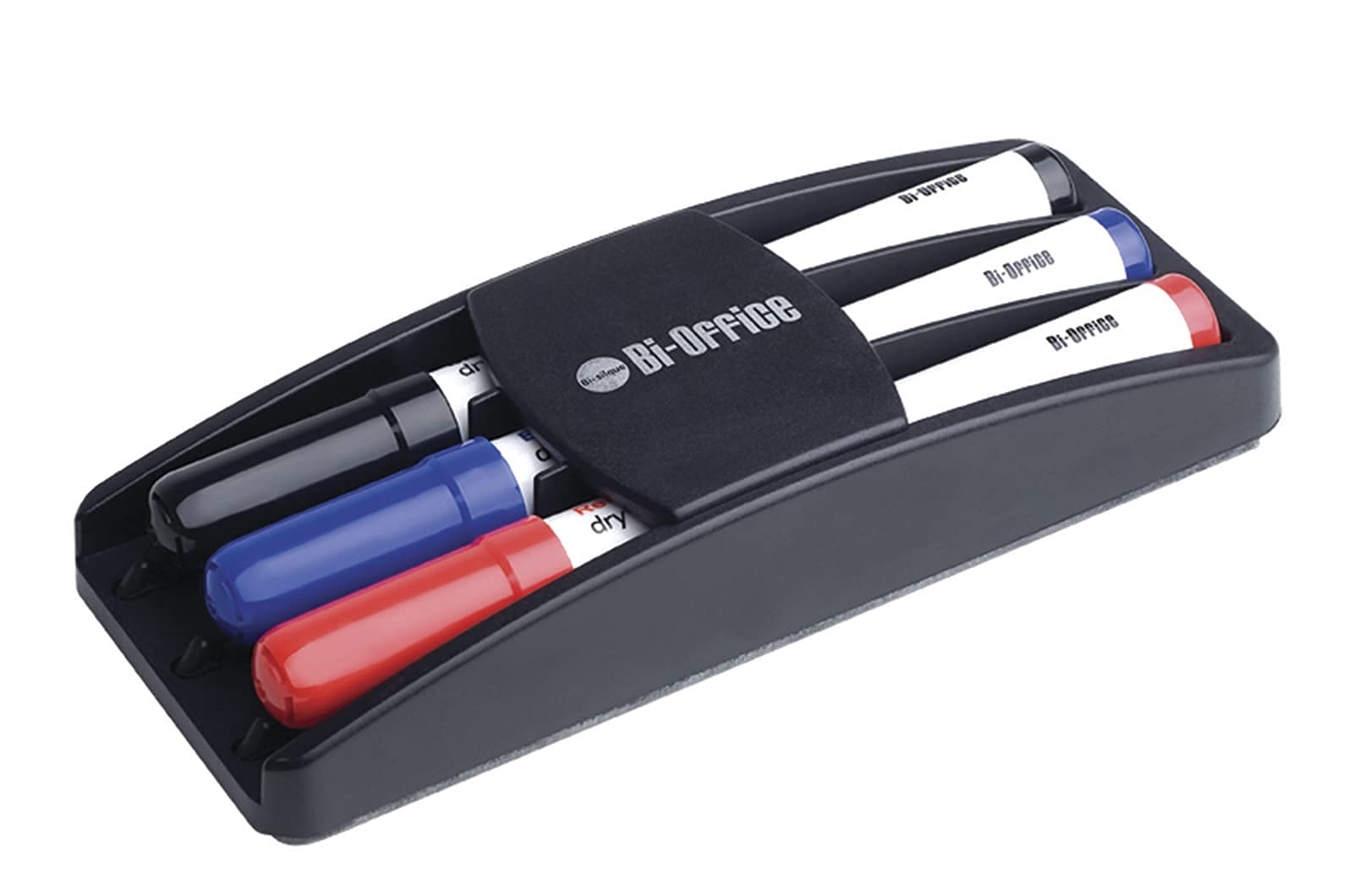 Bi-Office Non Magnetic Eraser with 3 Dry Wipe Markers