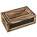 MyGift Rustic Burnt Wood Nesting Storage Bins with Chalkboard Panel and Cutout Handles, Decorative Farmhouse Wooden Stackable Open Top Boxes, 3 Piece Set
