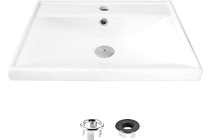 Stylish Drop in Bathroom Sink 20 1/4 x 16 Inch Porcelain Rectangular Bathroom Sinks Shiny Finish Smooth and Stain Resistant S