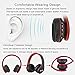 Fetta Wired On Ear Headphones with 3.5mm Audio Cable Wireless Stereo Bluetooth Headphones with Mic Protable Headsets Earphones for Smartphones,PC,Laptop,MP3 Player and More (Red)