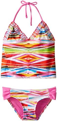 Raisins Girls Little Girls' Tribal Wave Tankini, Multi, 6X