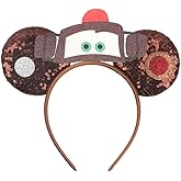 CLGIFT Mickey and Minnie Ears Headband, Black Silver No Bow DIY Ears for Boy, Bulk (Mater)