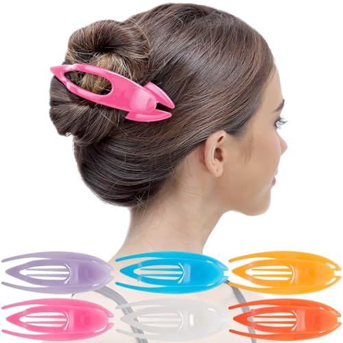RC ROCHE 6 Pcs Flat Hair Clips Big Claw for Thick Hair French Duckbill Women No Slip Side Slide Curved Alligator Concord Strong Grip Hold Volume Lay Down Clamp, Small Jelly Candy โ image 1