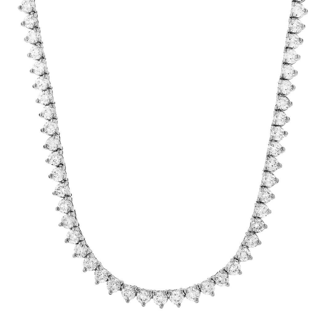 Collar de tenis de piedra de 3 puntas de 4 mm de grosor con diamantes creados en laboratorio con acabado plateado de una hilera para hombre, cadena de 18 a 24 pulgadas, pulsera de 6,5 a 8,5 pulgadas, solitarios helados (cadena de 22 pulgadas)