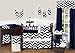 Sweet Jojo Designs Navy Blue and White Chevron Collection Zig Zag Window Valance